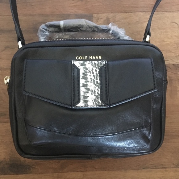 Cole Haan Handbags - Cole Haan Leather Crossbody Bag Snake Print Panel